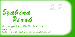 szabina pirok business card