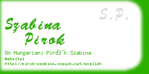 szabina pirok business card